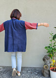 Cardigan a kimono in tessuto jersey di misto cotone e lino + glitter color vinaccia