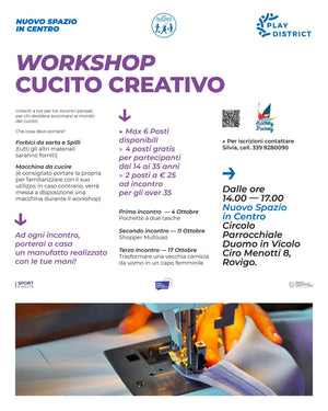 Workshop di cucito al Circolo Parrocchiale Duomo, ottobre 2025
