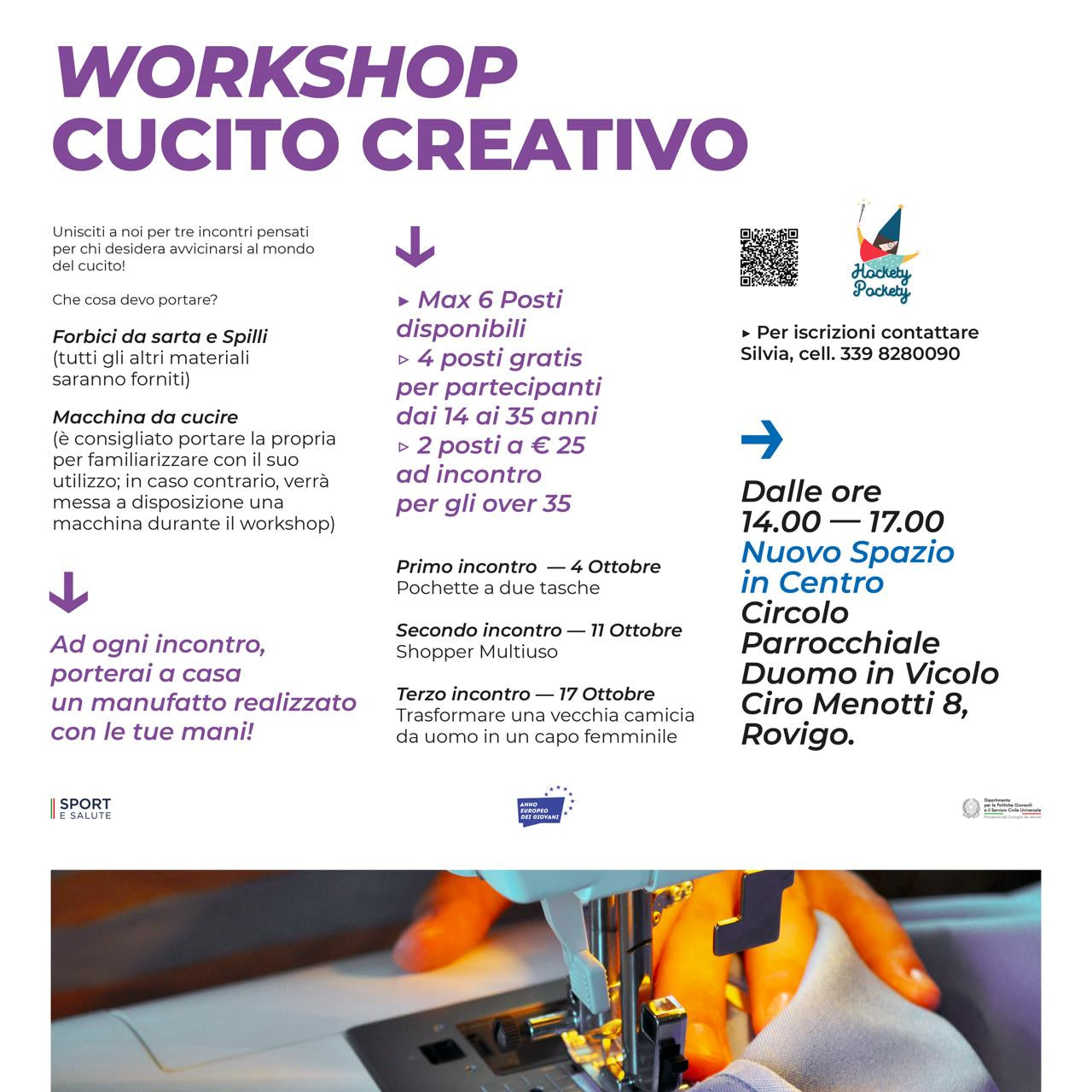 Workshop di cucito al Circolo Parrocchiale Duomo, ottobre 2025