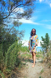 Kimono in viscosa di cotone leggerissima, fantasia Onde d'Aurora
