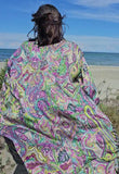 Kimono in viscosa di cotone leggerissima, fantasia Vento di Jaipur