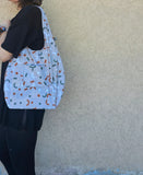 Borsa a goccia artigianale ripiegabile – shopper morbida in cotone fatta a mano