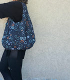 Borsa a goccia artigianale ripiegabile – shopper morbida in cotone fatta a mano