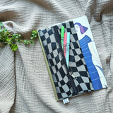Astuccio da agenda con elastico, in cotone, 3 fantasie diverse