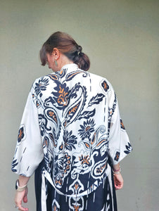 Kimono in viscosa di cotone leggerissima, fantasia Notte a Marrakech