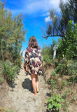 Kimono in viscosa di cotone leggerissima, fantasia Duna Mediterranea