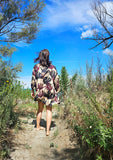 Kimono in viscosa di cotone leggerissima, fantasia Duna Mediterranea