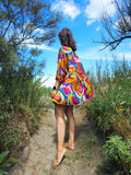 Kimono in viscosa di cotone leggerissima, fantasia Onda Pop