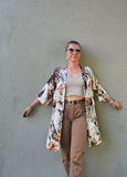 Kimono in viscosa di cotone leggerissima, fantasia Bouquet D'Ottocento