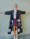 Kimono in viscosa di cotone leggerissima, fantasia Giappone Fiorito