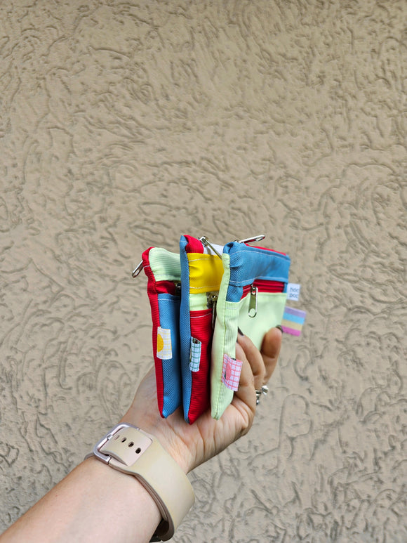 Mini portafoglio multiuso in tessuto tecnico impermeabile, 3 varianti