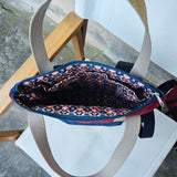 Zaino Enola in tessuto in alcantara bordeaux e blu
