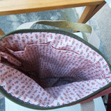 Zaino Enola in tessuto in alcantara rosa e verde
