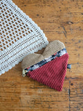 Pochette a cuore in velluto artigianale, fatta a mano