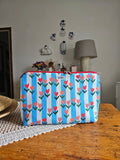 Organizer artigianale Tulipani in Festa in cotone – imbottito con interno impermeabile | fatto a mano