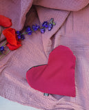 Pochette a cuore artigianale, fatta a mano