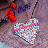 Pochette a cuore artigianale, fatta a mano