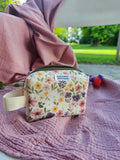 Mini beauty artigianale strutturato in cotone – organizer con interno impermeabile | fatto a mano