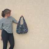 Borsa a goccia artigianale ripiegabile – shopper morbida in cotone fatta a mano