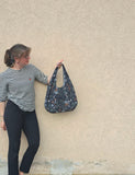Borsa a goccia artigianale ripiegabile – shopper morbida in cotone fatta a mano
