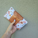 Portafoglio Cosmos artigianale in cotone e similpelle – portatessere con zip fatto a mano