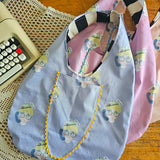 Borsa a Goccia Jessica Fletcher | Borsa Artigianale in Twill con Tasca Esterna