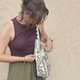 Borsa Rettangolare Bandana – Borsa Artigianale in Twill con Doppio Scomparto