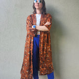 Kimono in viscosa di cotone leggerissima, fantasia Fiori di Rame