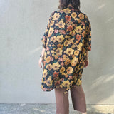 Kimono in viscosa di cotone leggerissima, fantasia Prato d'Ambra
