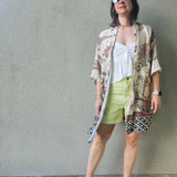 Kimono in viscosa di cotone leggerissima, fantasia Cashmere Estivo