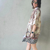 Kimono in viscosa di cotone leggerissima, fantasia Cashmere Estivo