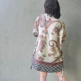 Kimono in viscosa di cotone leggerissima, fantasia Cashmere Estivo