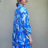 Kimono in viscosa "Onde Blu"