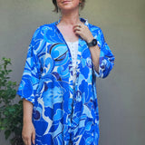 Kimono in viscosa "Onde Blu"