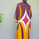 Kimono in viscosa "Tramonto Retrò"