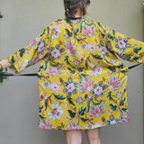 Kimono in viscosa e lino "Giardino d'Oriente"