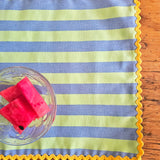 Tovaglietta americana artigianale a righe con passamaneria – collezione Stripes & Vibes