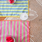 Tovaglietta americana artigianale a righe con passamaneria – collezione Stripes & Vibes