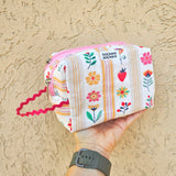 Mini beauty Fiori di Ricordi con doppia cerniera e interno impermeabile – Hockety Pockety