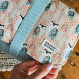 Fasciatoio da viaggio impermeabile, fantasia gufetti boho