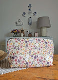 Organizer multiuso artigianale imbottito con interno impermeabile | fatto a mano, fantasia Bloom
