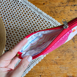 Pochette artigianale patchwork in cotone – realizzata con ritagli di stoffa | fatto a mano