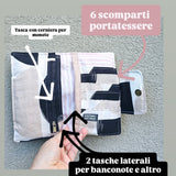 Portafoglio da donna in tessuto tecnico e similpelle rame fantasia Dune