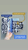 Portafoglio da donna in tessuto tecnico e similpelle rame fantasia Flora provenzale