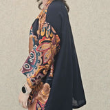 Kimono in viscosa di cotone leggerissima, fantasia Barocco Dorato